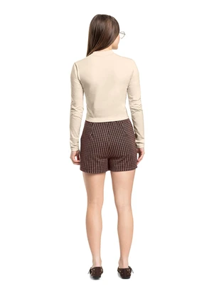 Gloss - Conjunto Juvenil com Blusa e Short-Saia Bege - GLOSS