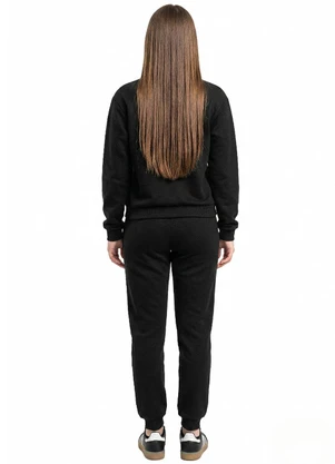 Gloss - Conjunto Juvenil em Moletom com Strass Preto - GLOSS