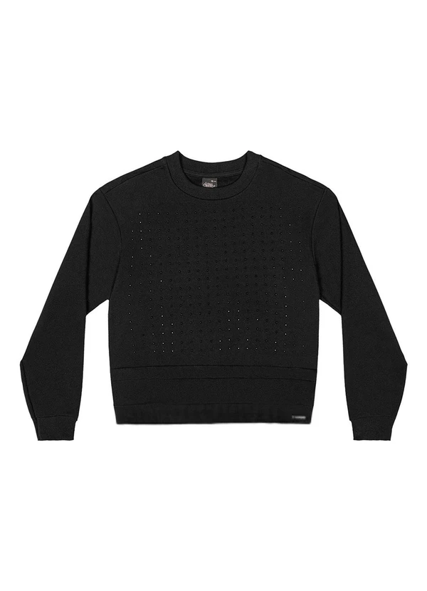 Gloss - Conjunto Juvenil em Moletom com Strass Preto 4