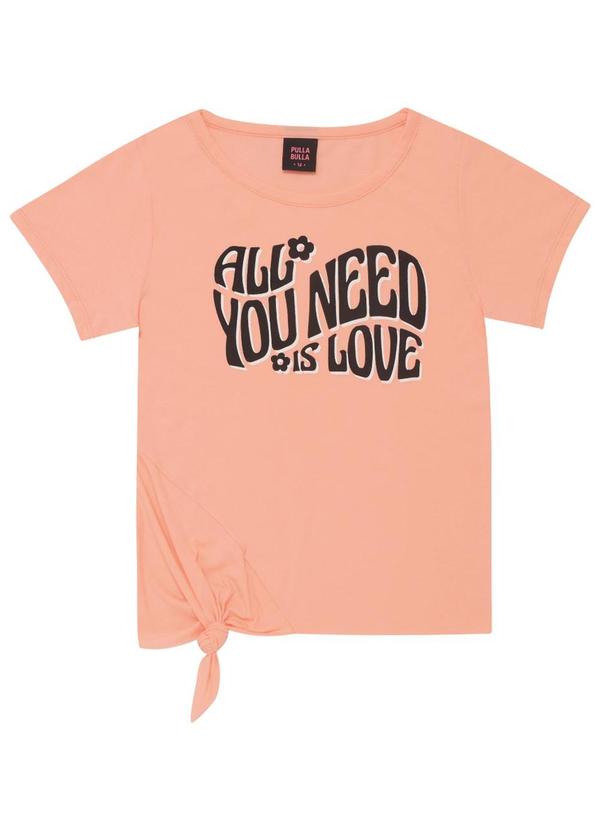 Pulla Bulla - Conjunto Manga Curta Meia Malha Menina Laranja 2