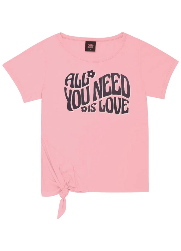 Pulla Bulla - Conjunto Manga Curta Meia Malha Menina Rosa 2