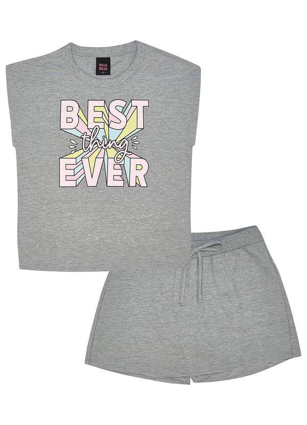 Pulla Bulla - Conjunto Meia Malha Menina Cinza