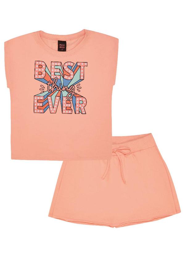 Pulla Bulla - Conjunto Meia Malha Menina Laranja