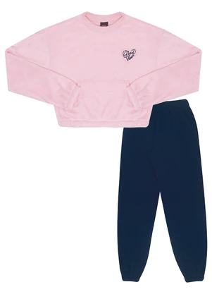 Pulla Bulla - Conjunto Pelo e Moletom Rosa - PULLA BULLA