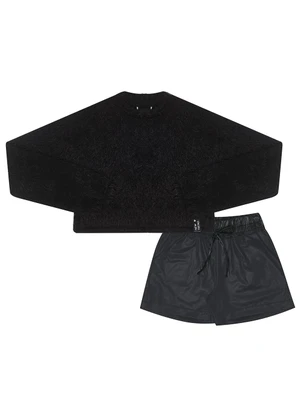 Pulla Bulla - Conjunto Pelo Light e Malha Térmica Cirrê  Preto - PULLA BULLA