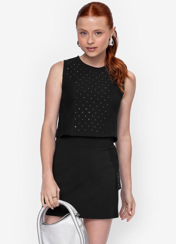 Minty - Conjunto Regata com Saia Feminino Preto
