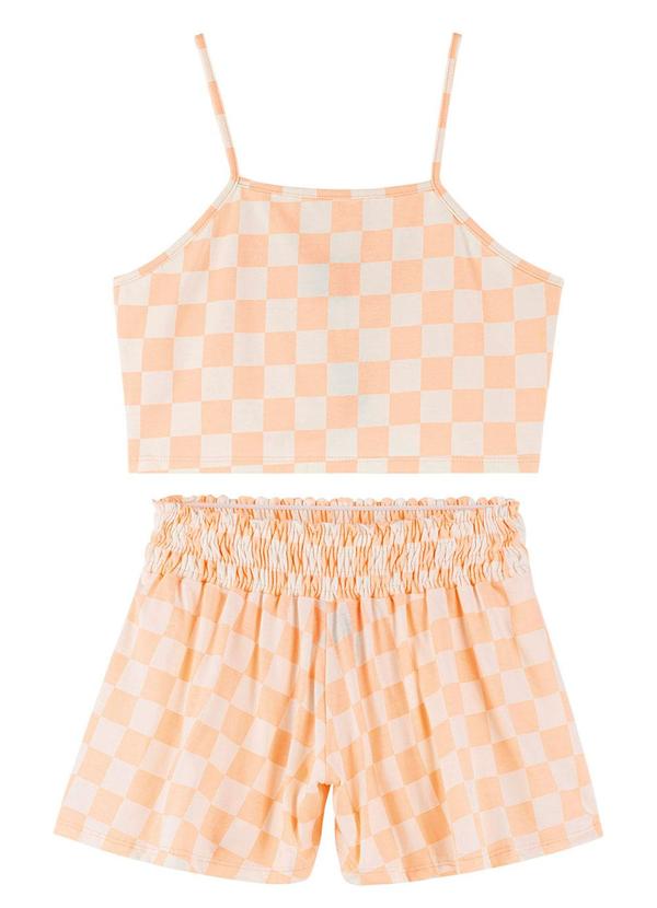 Amora - Conjunto Teen Feminino Blusa e Short Laranja