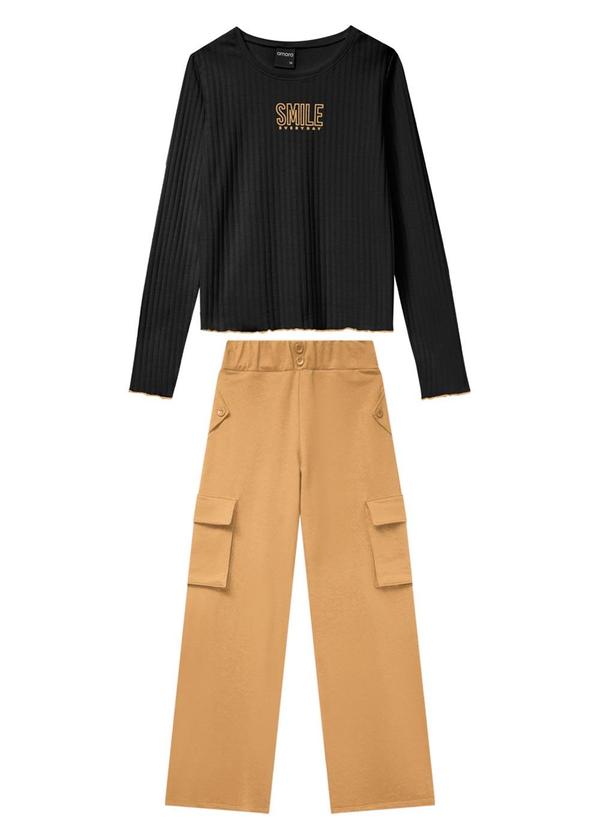 Amora - Conjunto Teen Menina Preto