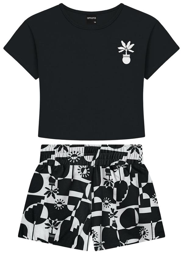 Amora - Conjunto Teen Menina Preto