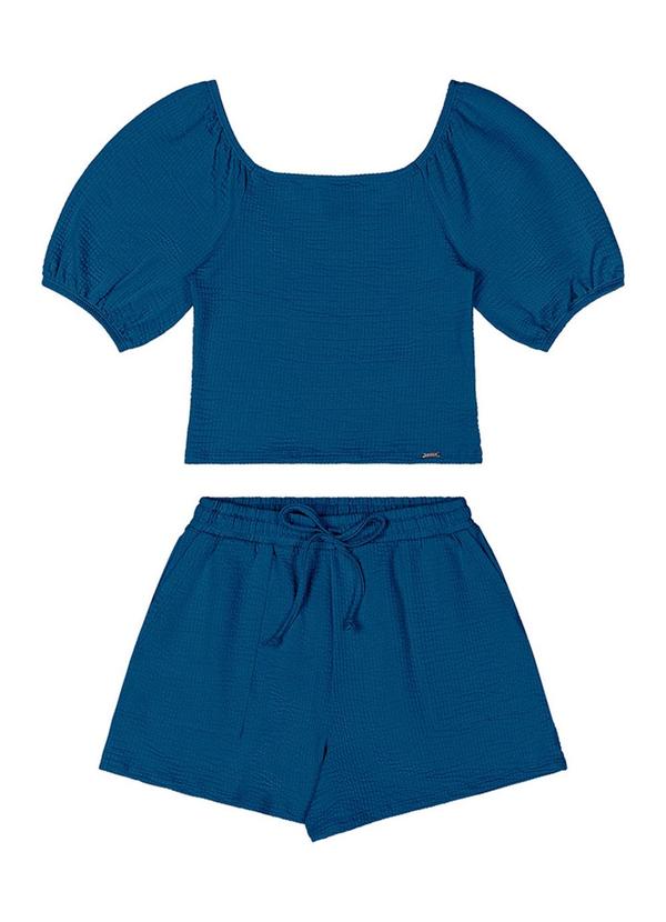 Rezzato - Conjunto Texturizado Teen Feminino Azul