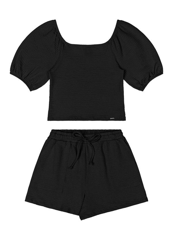 Rezzato - Conjunto Texturizado Teen Feminino Preto