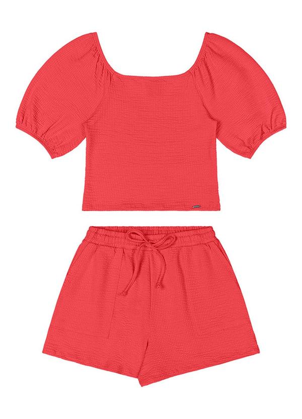 Rezzato - Conjunto Texturizado Teen Feminino Vermelho