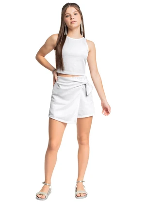 Gloss - Conjunto Top Short-Saia Tecido Branco - GLOSS