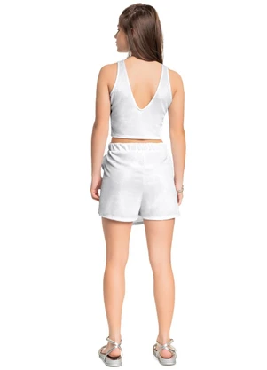Gloss - Conjunto Top Short-Saia Tecido Branco - GLOSS