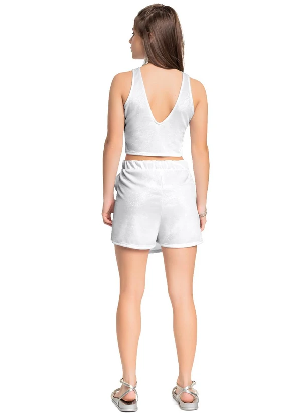 Gloss - Conjunto Top Short-Saia Tecido Branco 2