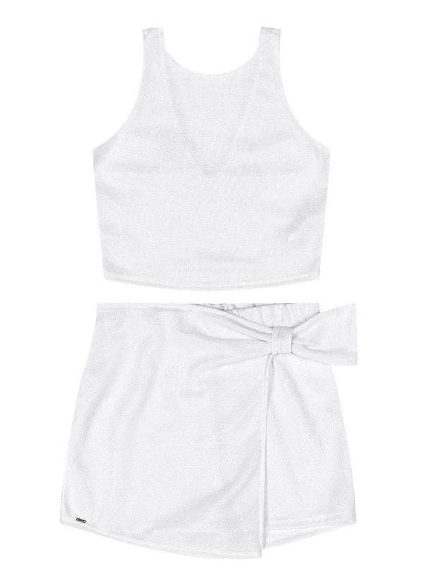 Gloss - Conjunto Top Short-Saia Tecido Branco 3