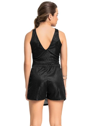 Gloss - Conjunto Top Short-Saia Tecido Preto - GLOSS