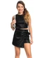 Gloss - Conjunto Top Short-Saia Tecido Gloss Preto - variação:  