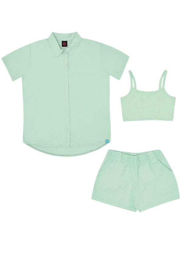 Pulla Bulla - Conjunto Tricoline Menina Verde
