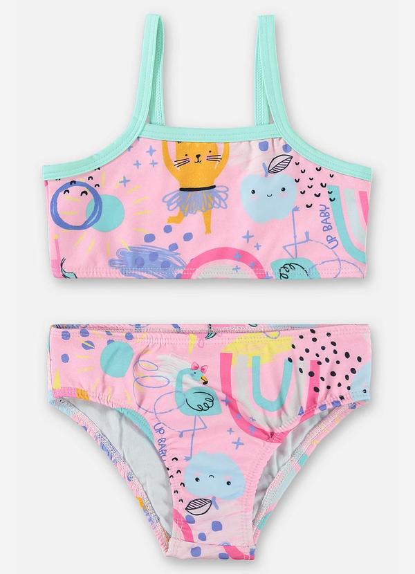 Up Baby - Biquíni Fps+50 com Top e Calcinha Rosa