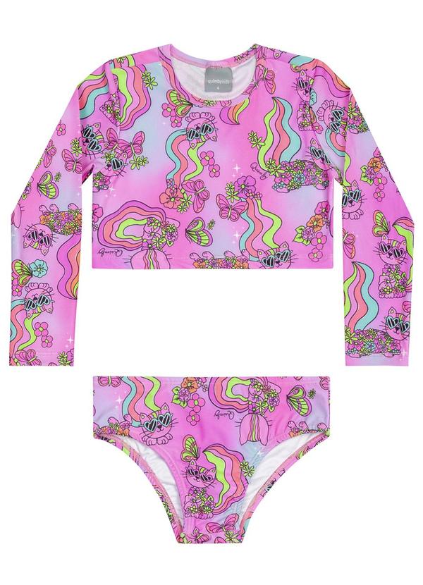 Quimby - Biquíni Infantil Manga Longa Fps+50 Roxo