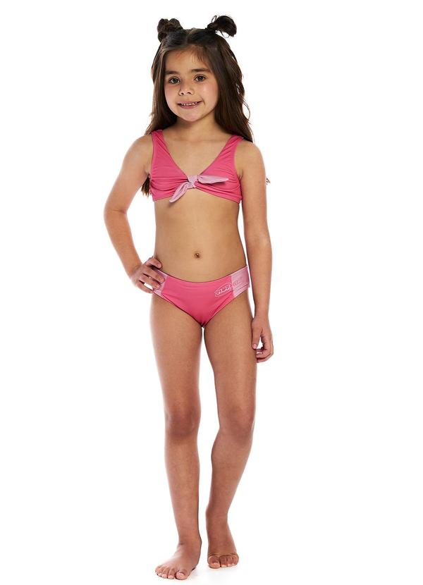 Mormaii - Biquíni Infantil Top com Nó Rosa