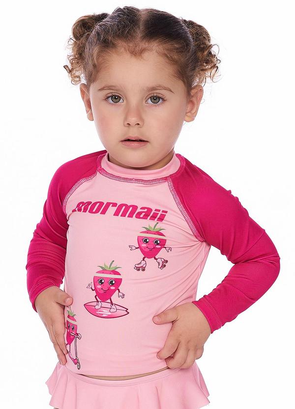 Mormaii - Blusa Proteção Uv50+ e Calcinha Babado Rosa