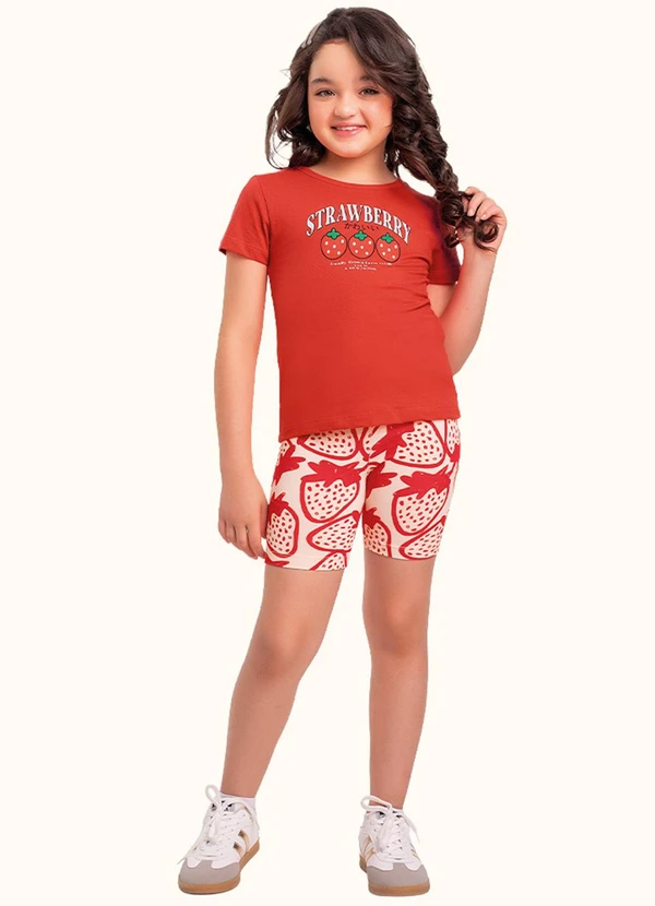 Fakini Kids - Cj.Blusa/Ciclista Vermelho
