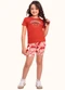 Fakini Kids - Cj.Blusa/Ciclista Rosa - variação: Vermelho
