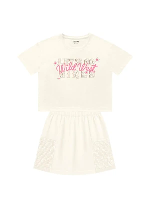 Fakini Kids - Cj.Blusa/Saia Bege - FAKINI KIDS