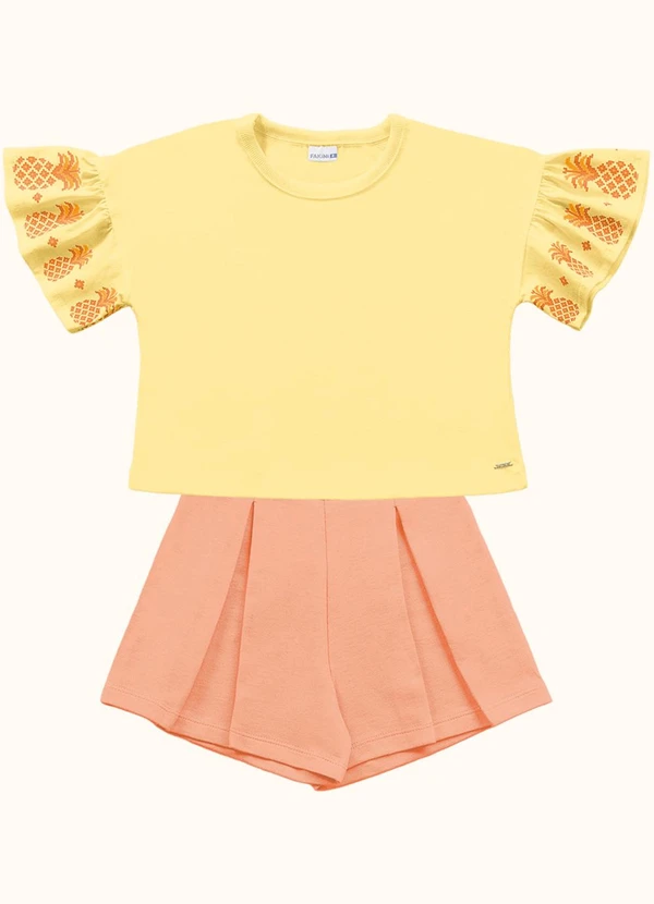 Fakini Kids - Cj.Blusa/Short Amarelo 1