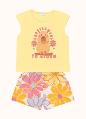 Fakini Kids - Cj.Blusa/Short Amarelo - FAKINI KIDS
