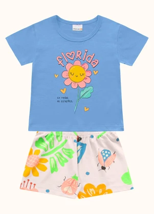 Fakini Kids - Cj.Blusa/Short Azul - FAKINI KIDS