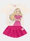Fakini Kids - Cj.Blusa/Short Barbie Preto - variação: Bege