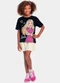 Fakini Kids - Cj.Blusa/Short Barbie Preto - variação: Preto