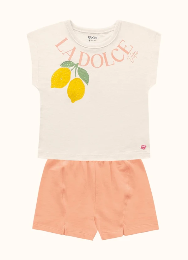 Fakini Kids - Cj.Blusa/Short Bege 3