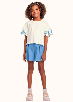 Fakini Kids - Cj.Blusa/Short Bege - FAKINI KIDS