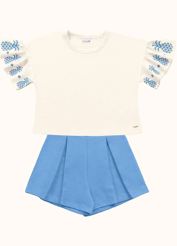 Fakini Kids - Cj.Blusa/Short Bege 3