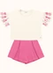 Fakini Kids - Cj.Blusa/Short Bege - variação: Bege