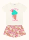 Fakini Kids - Cj.Blusa/Short Bege - variação: Bege