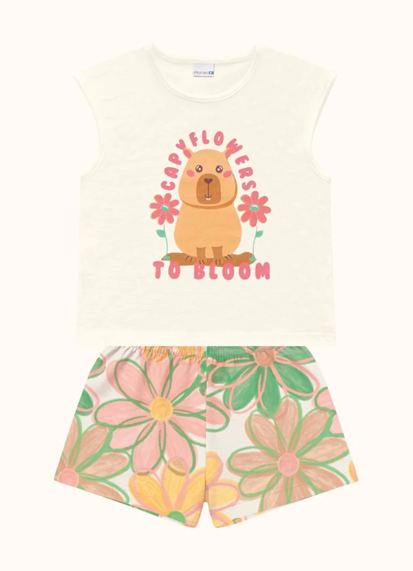 Fakini Kids - Cj.Blusa/Short Bege 3