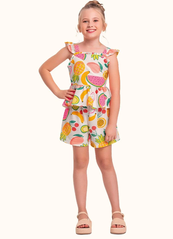 Fakini Kids - Cj.Blusa/Short Bege