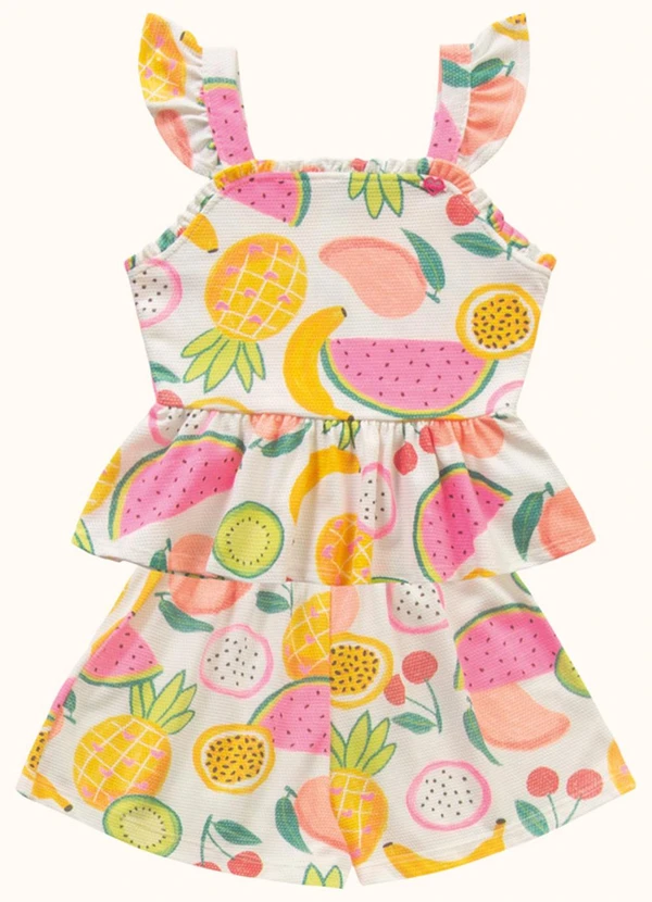 Fakini Kids - Cj.Blusa/Short Bege 3