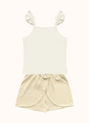 Fakini Kids - Cj.Blusa/Short Bege - FAKINI KIDS