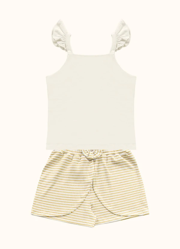 Fakini Kids - Cj.Blusa/Short Bege