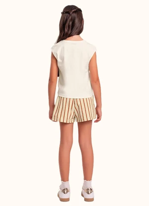 Fakini Kids - Cj.Blusa/Short Bege - FAKINI KIDS