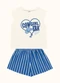 Fakini Kids - Cj.Blusa/Short Azul - variação: Azul