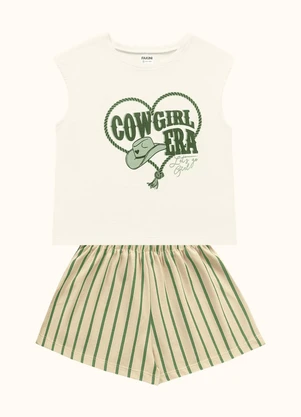 Fakini Kids - Cj.Blusa/Short Verde - FAKINI KIDS