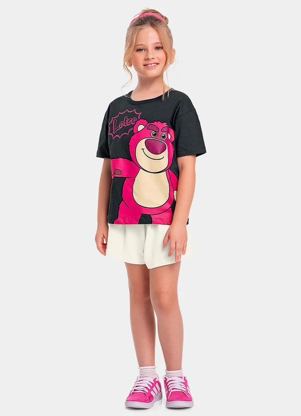 Fakini Kids - Cj.Blusa/Short Lotso Cinza