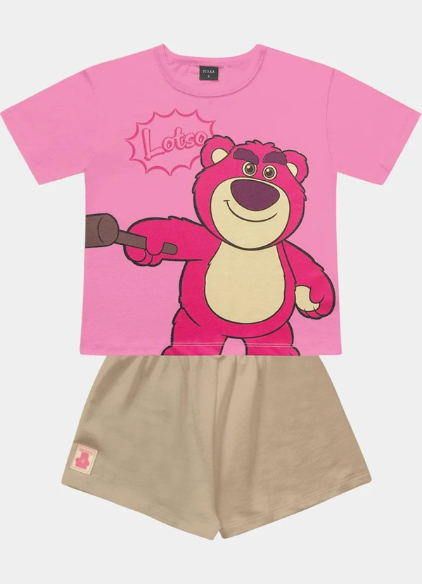 Fakini Kids - Cj.Blusa/Short Lotso Rosa